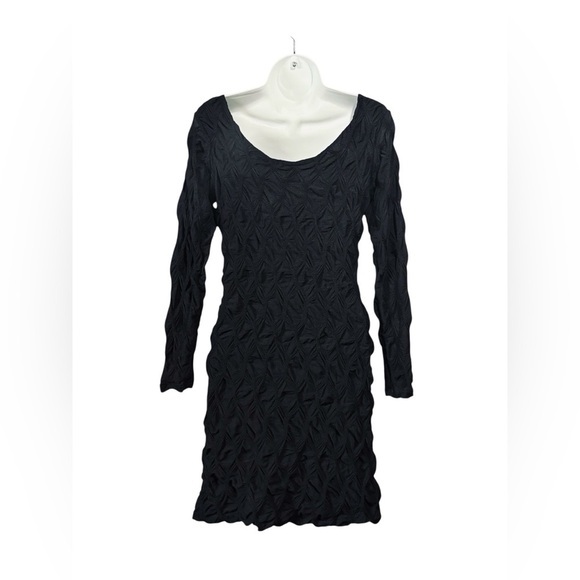 ZARA Collection, Black Textured Knee-Length Dress, Medium - Picture 7 of 10